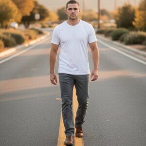 Carhartt Men's 38 x 34 Relaxed Fit Rugged Flex Gray Canvas Work Pants